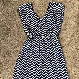 Navy and white chevron Speechless mini dress, size small